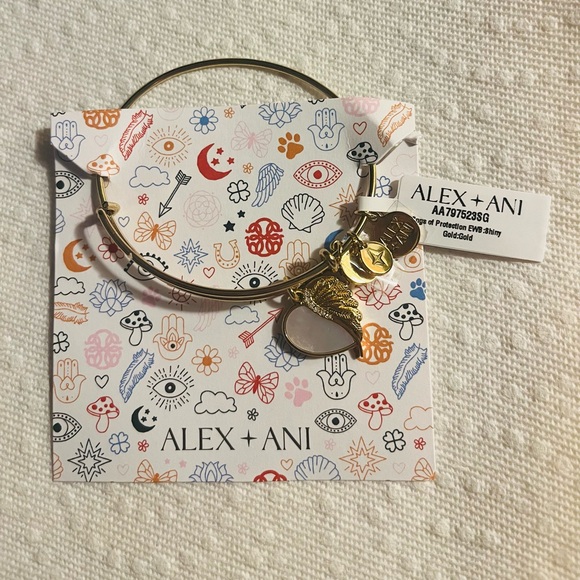 Alex and Ani Wings of Protection Gold Tone Bracelet - Picture 2 of 2